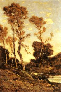 亨利 約瑟夫 哈爾皮涅斯 Autumnal River Landscape 亨利 約瑟夫 哈爾皮涅斯 Autumnal River Landscape
